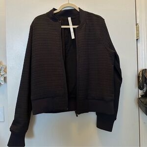 NWOT Lululemon Athletica Black Bomber Jacket Quilted Design